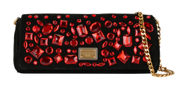 Embellished Shoulder Bag, Leather, Red/Black, MII, DB, 2*